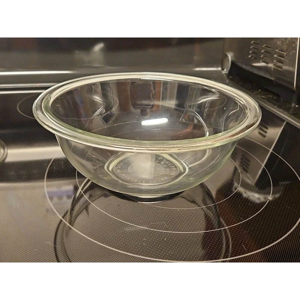 Vintage Pyrex #323 Clear Glass Round Mixing Bowl USA